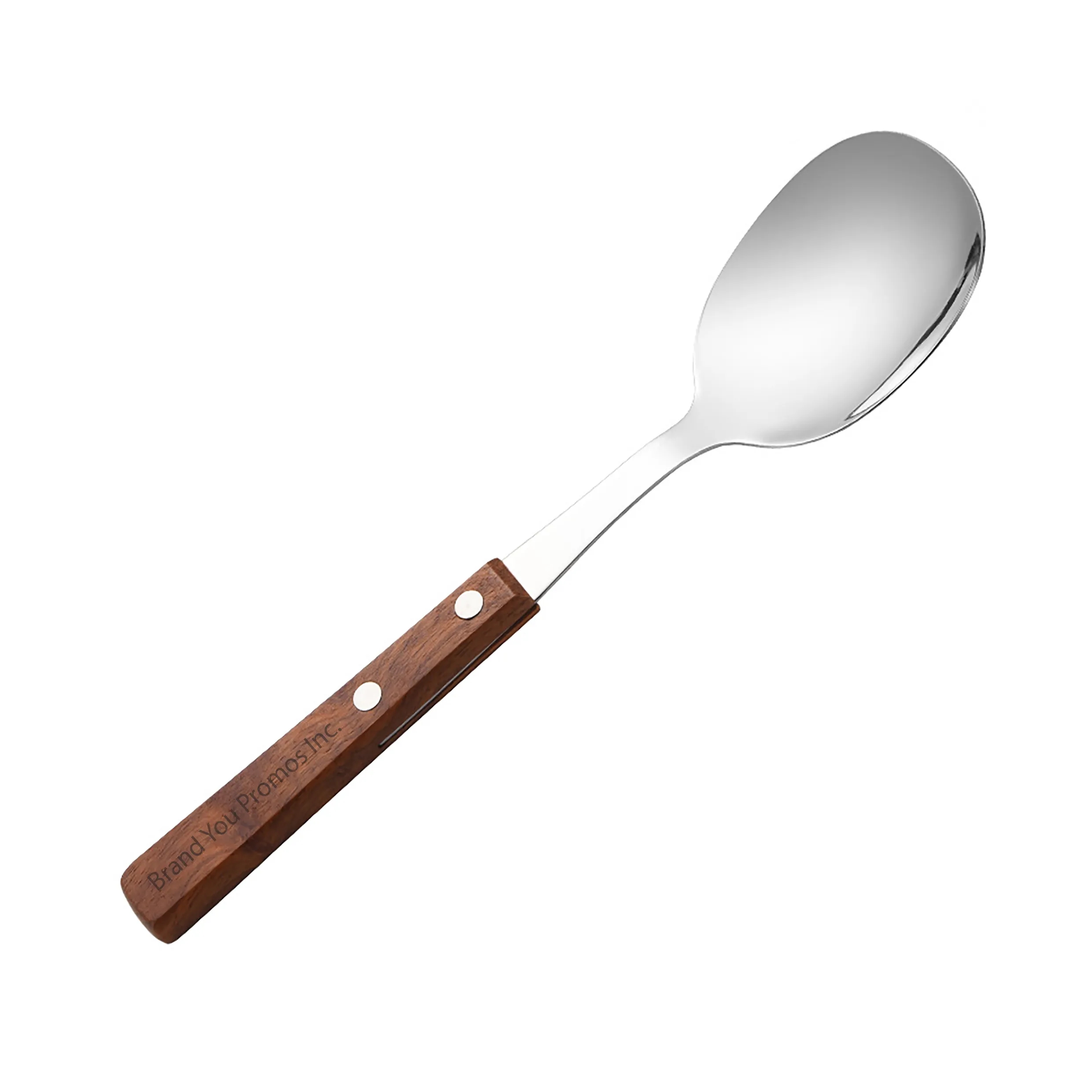 Stainless Steel Spoon w/ Rivet Wooden Handle	