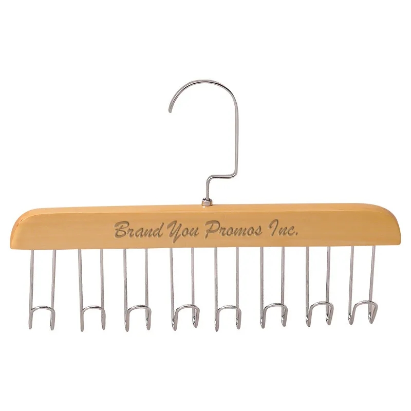 Multifunctional  Anti Slip 8-Hook Wooden Hanger	