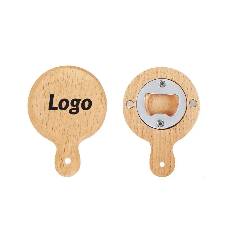 Wooden Beer Bottle Opener w/ Handle and Magnet	