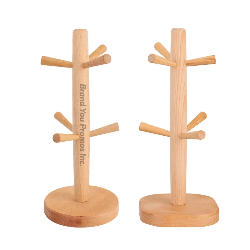 Wood Six-Claw Cup Drainer & Display Stand Mug Holder Tree	