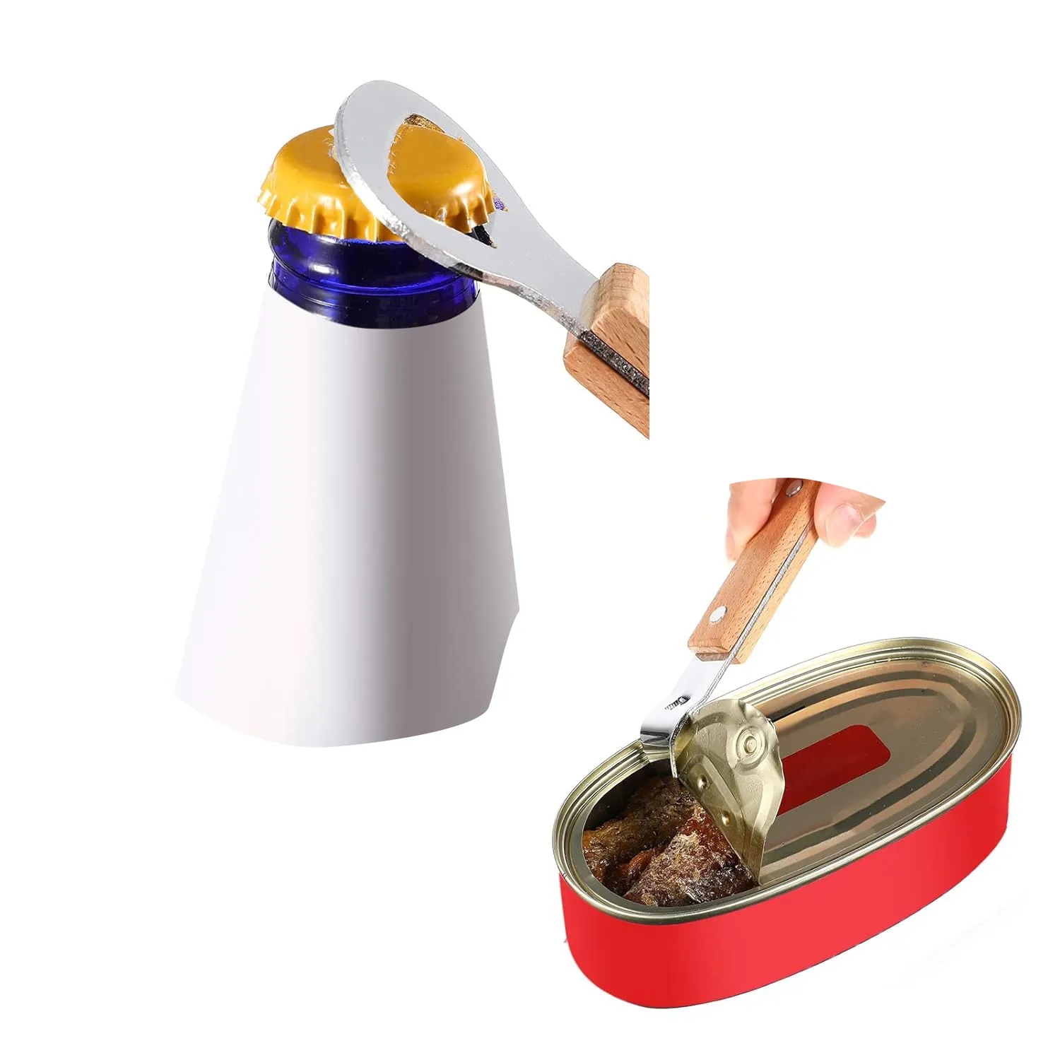 Wood-Handled Magnetic Bottle & Can Opener	