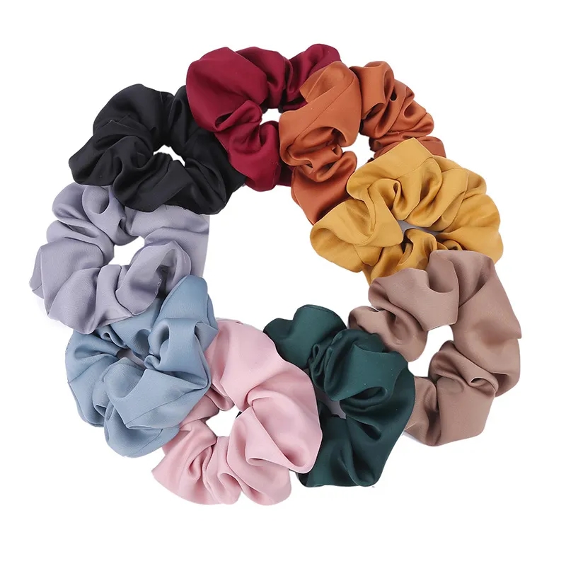 Elegant Silk Satin Scrunchy - Neutral, Gentle Hair Accessory	