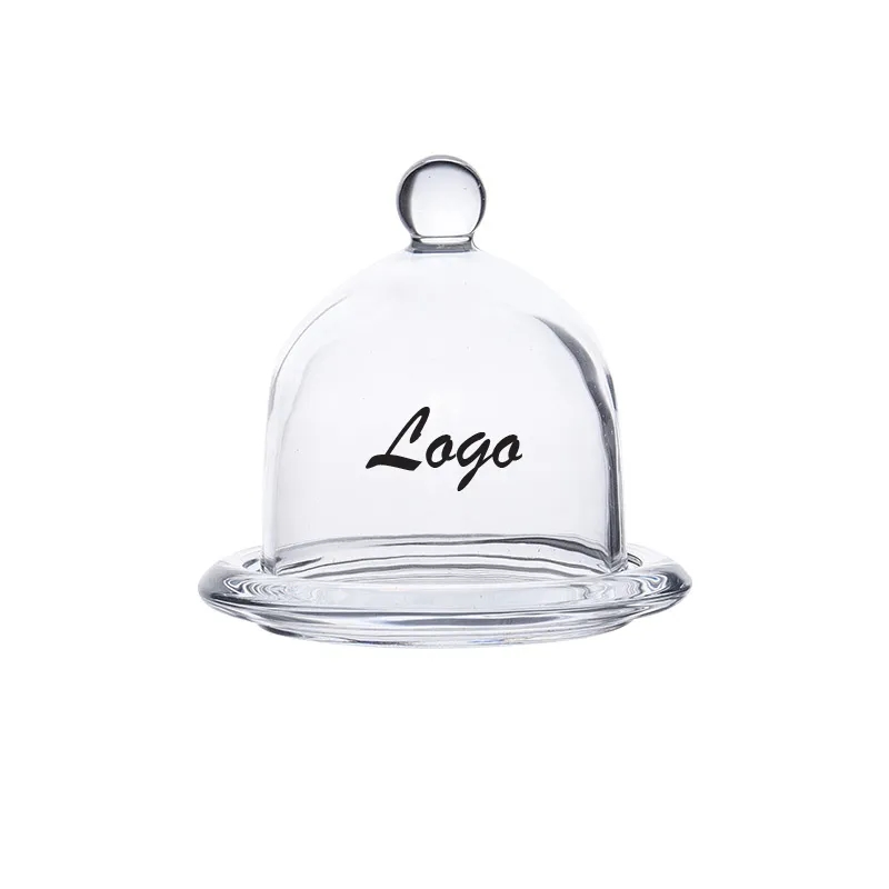 Versatile & Elegant Crystal Glass Butter Cloche with Handle	