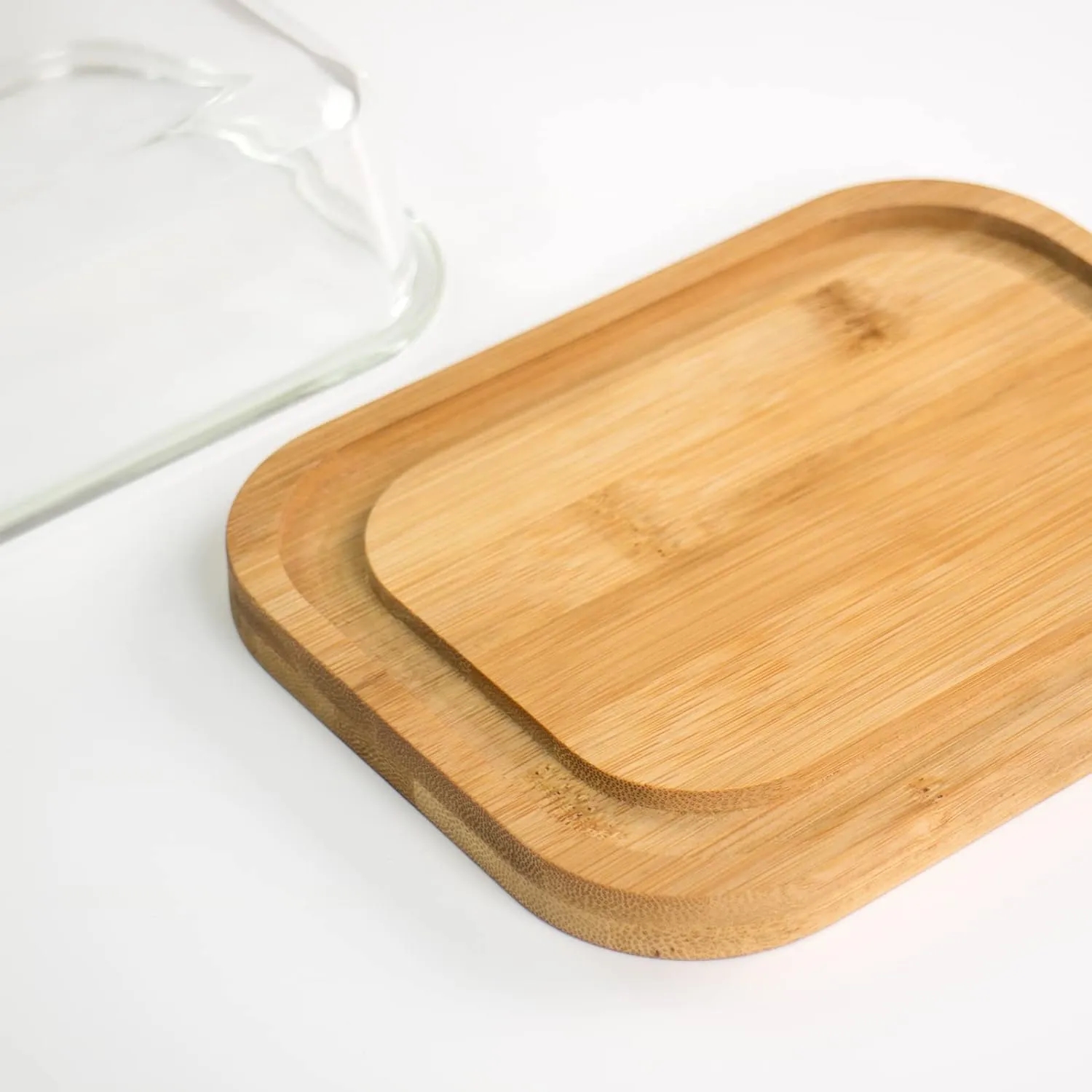 35oz Glass Butter Dish with Bamboo Tray	