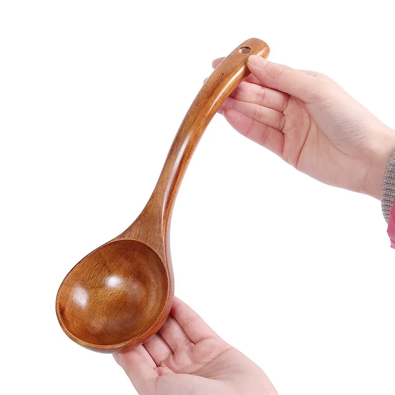 11-inch Large Wooden Ladle for Soup and Stew Serving	