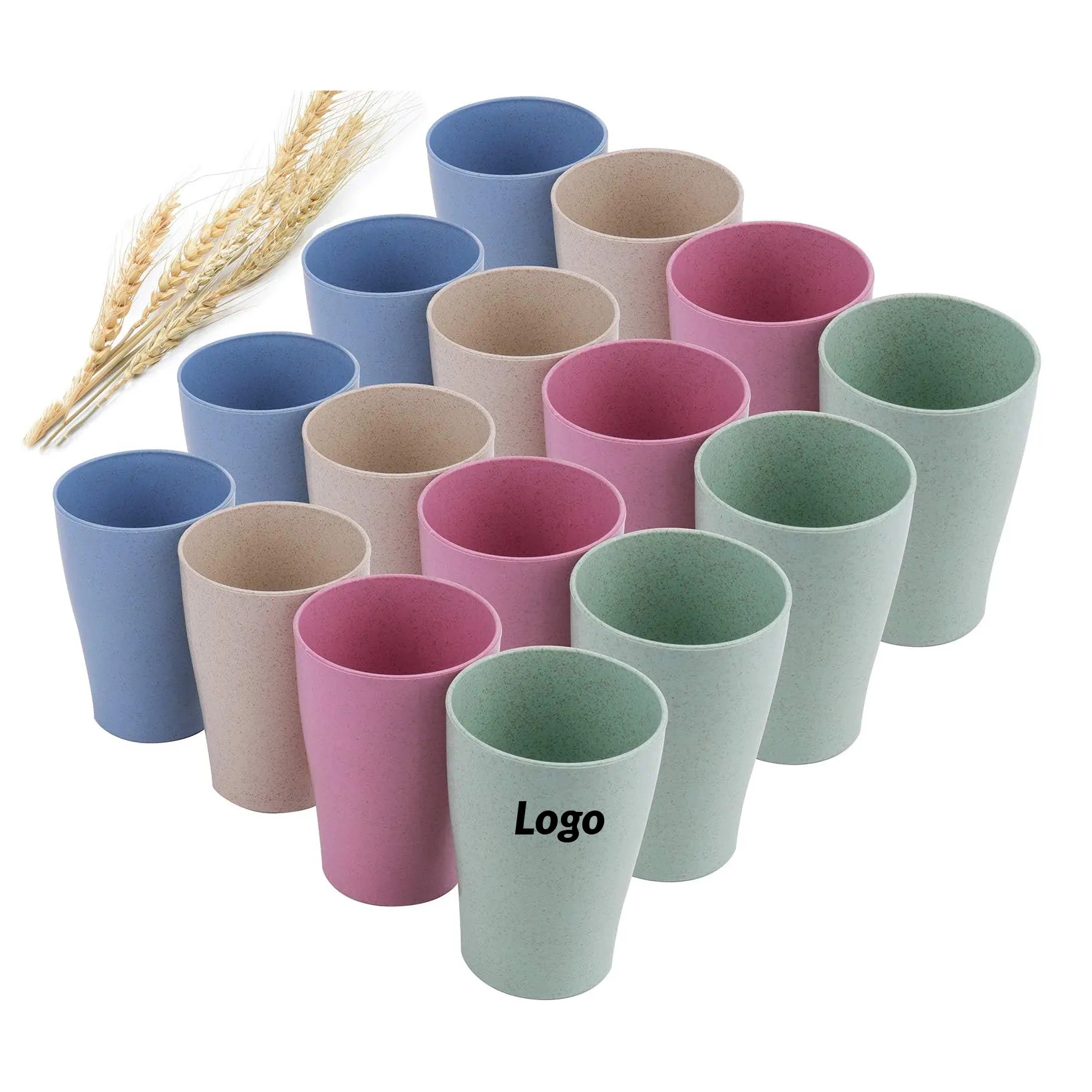 Stackable 10 Oz Wheat Straw Unbreakable Tumblers	