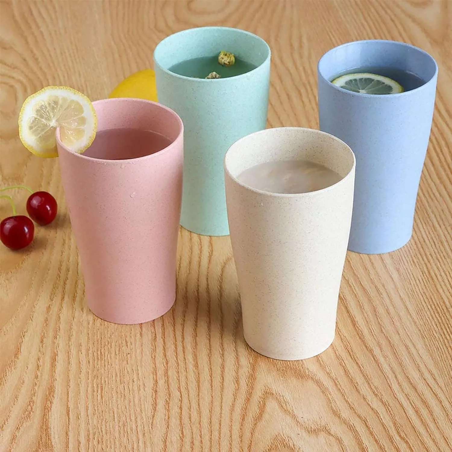 Stackable 10 Oz Wheat Straw Unbreakable Tumblers	