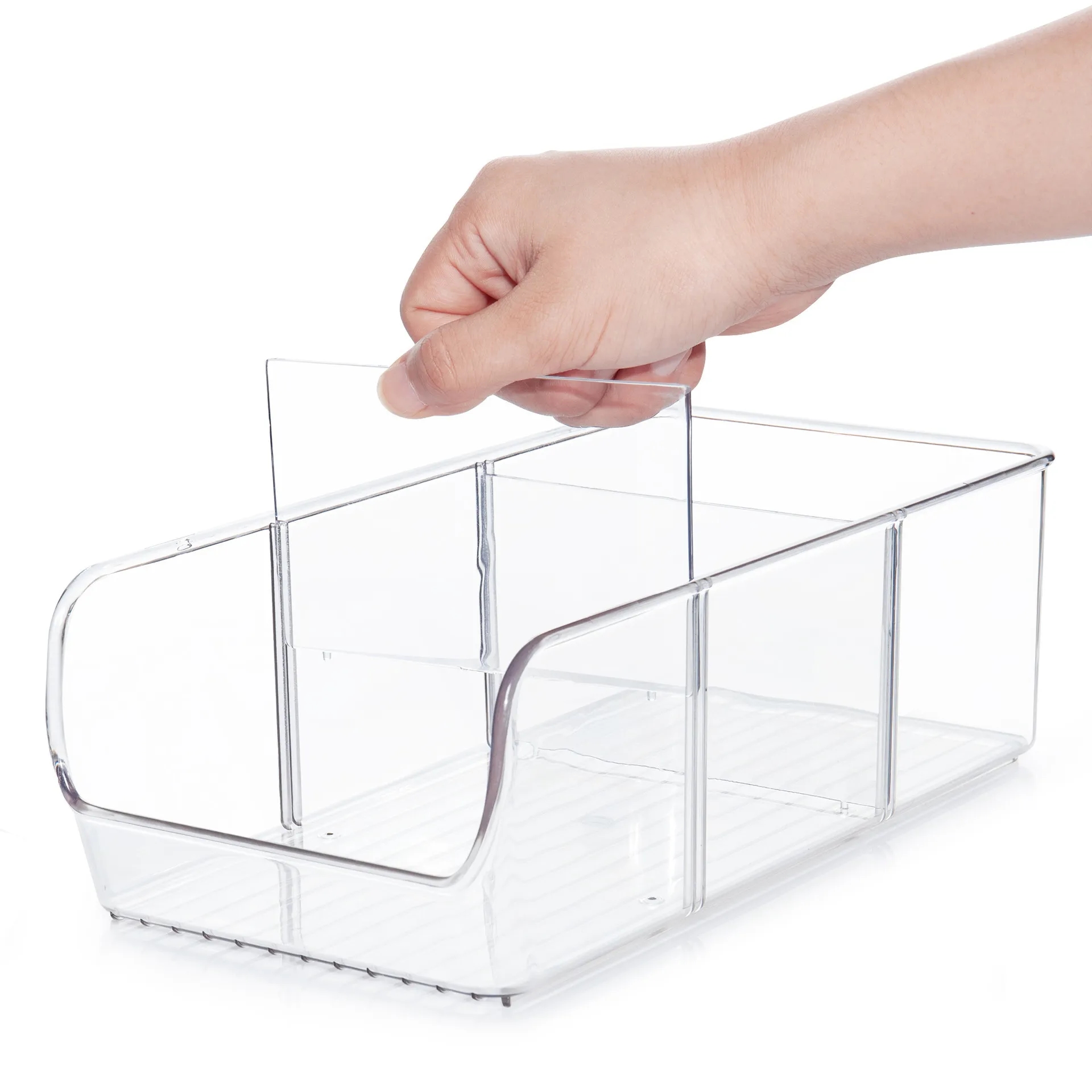 Stackable Pantry Organizer Bins w/ Removable Inserts	