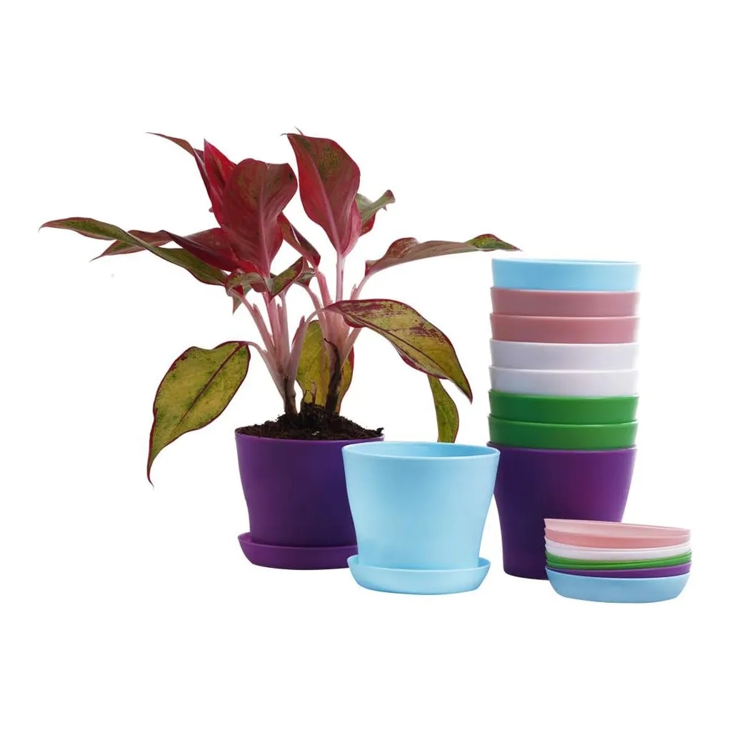 Modern Plastic Mini Indoor Flower Pot Planters with Pallet	