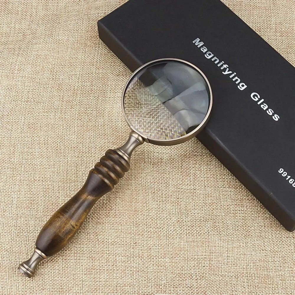 Antique 10X High Magnification Copper Magnifying Glass	