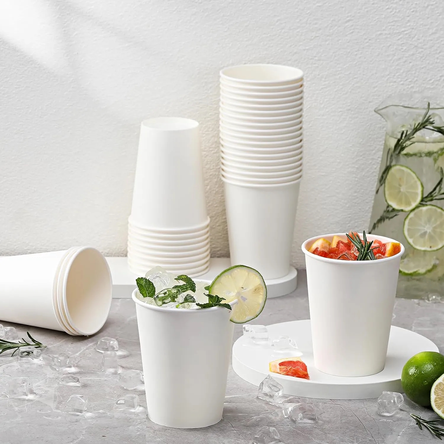 12 oz Disposable Paper Cups for Hot and Cold Beverages	