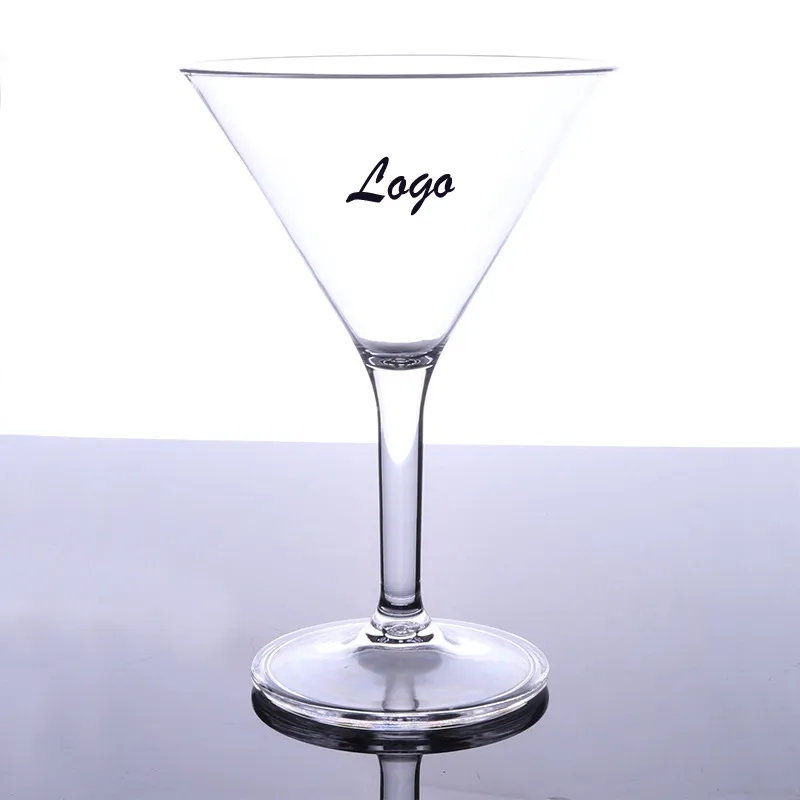 9oz Clear Plastic Crystal Cocktail Martini Glasses	