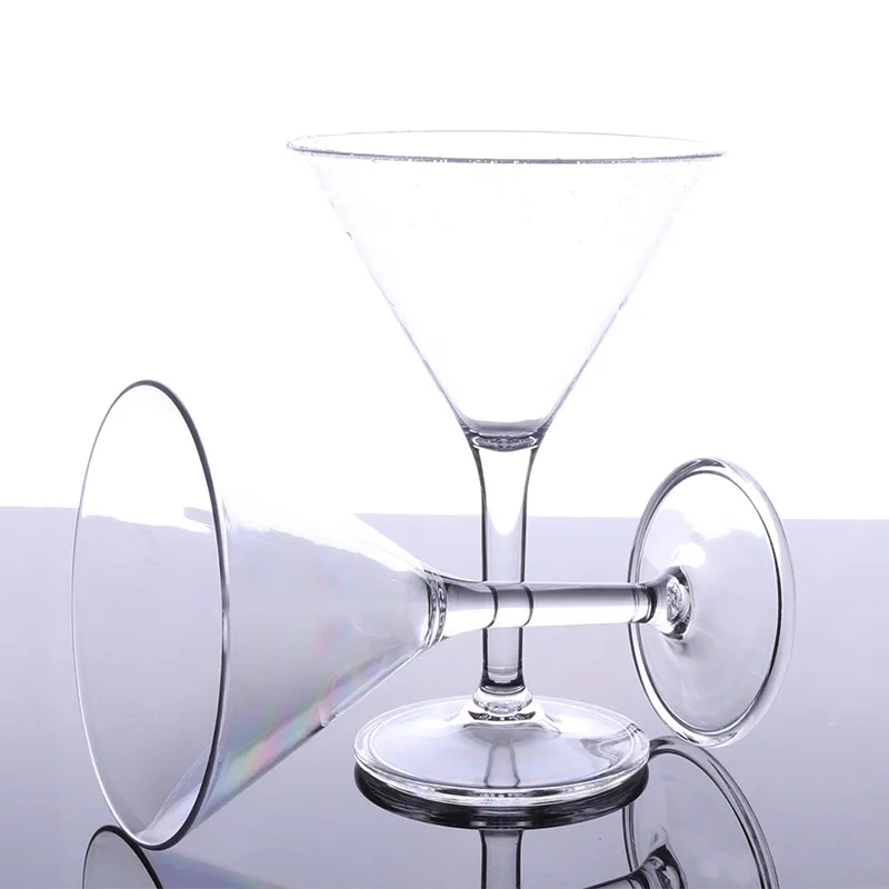 9oz Clear Plastic Crystal Cocktail Martini Glasses	