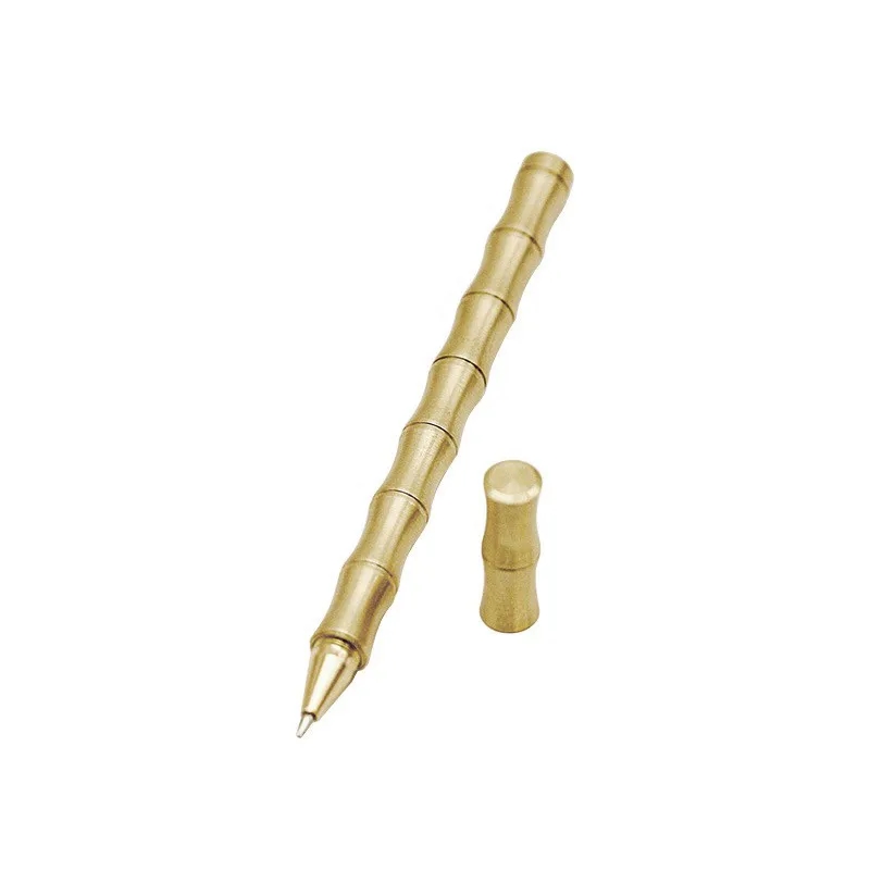 Brass Bamboo-Style Ballpoint Signature Pen	