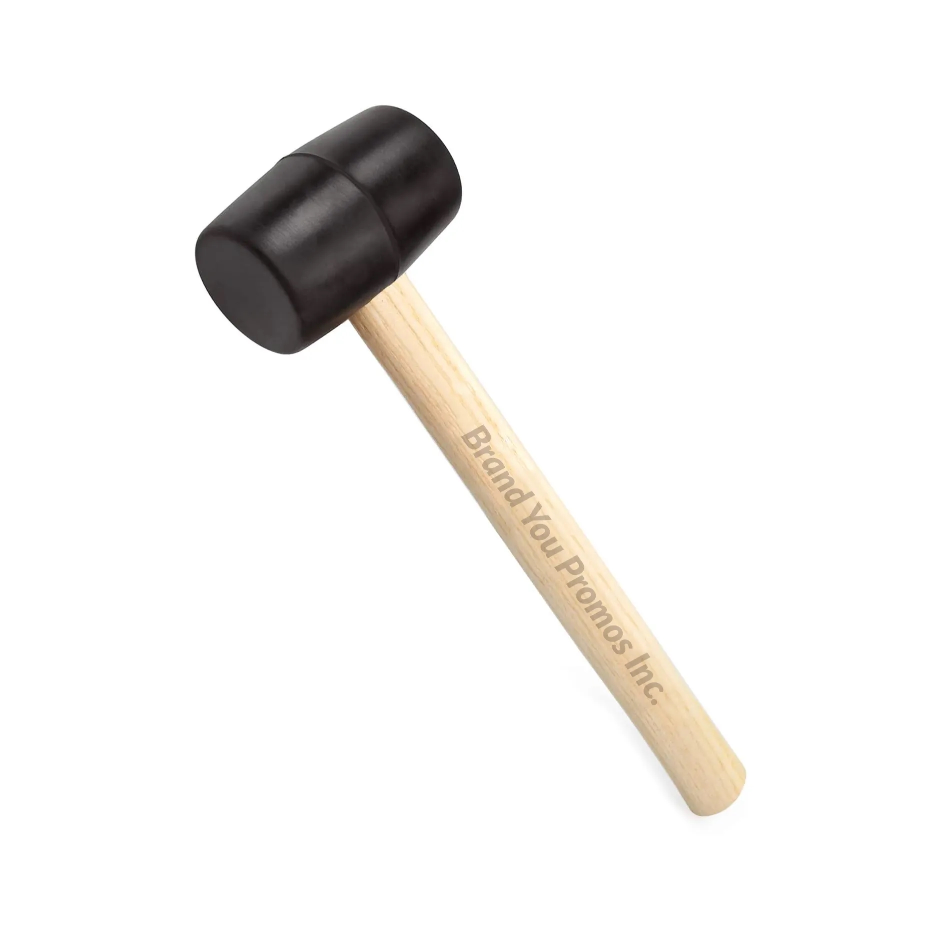 8-oz Black Rubber Mallet with Ergonomic Wooden Handle	