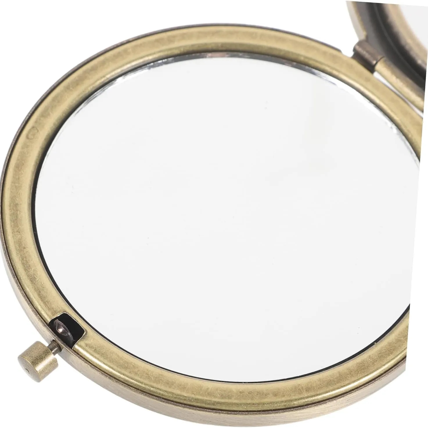 Retro Bronze Double-Sided Round Compact Travel Mirror	