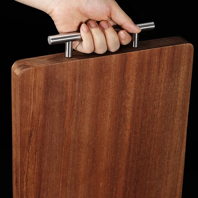 Ebony Wood Double-Sided Kitchen Cutting Board with Handles	