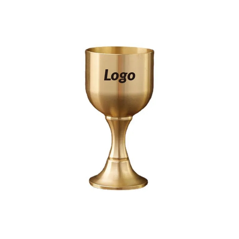 1 OZ Mini Brass Chalice Goblet for Church and Altar Decor	