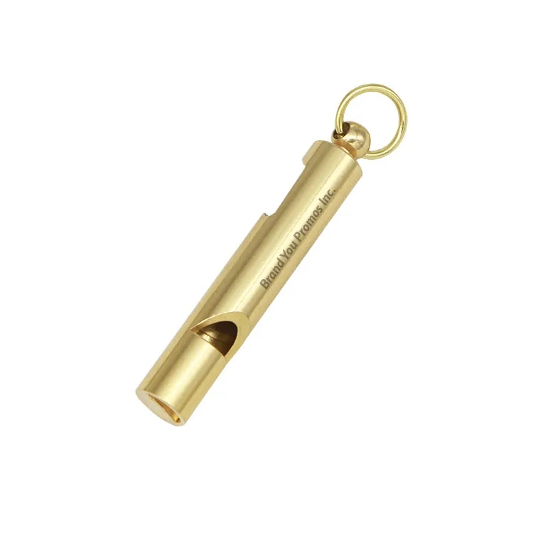 Vintage Brass Keychain Whistle w/ Bottle Opener	