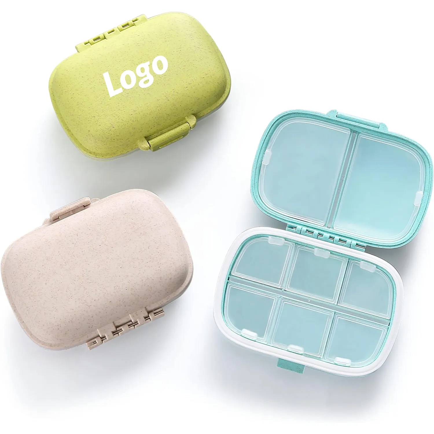 Portable Secure 8-Compartment Pill Box Organizer Case	