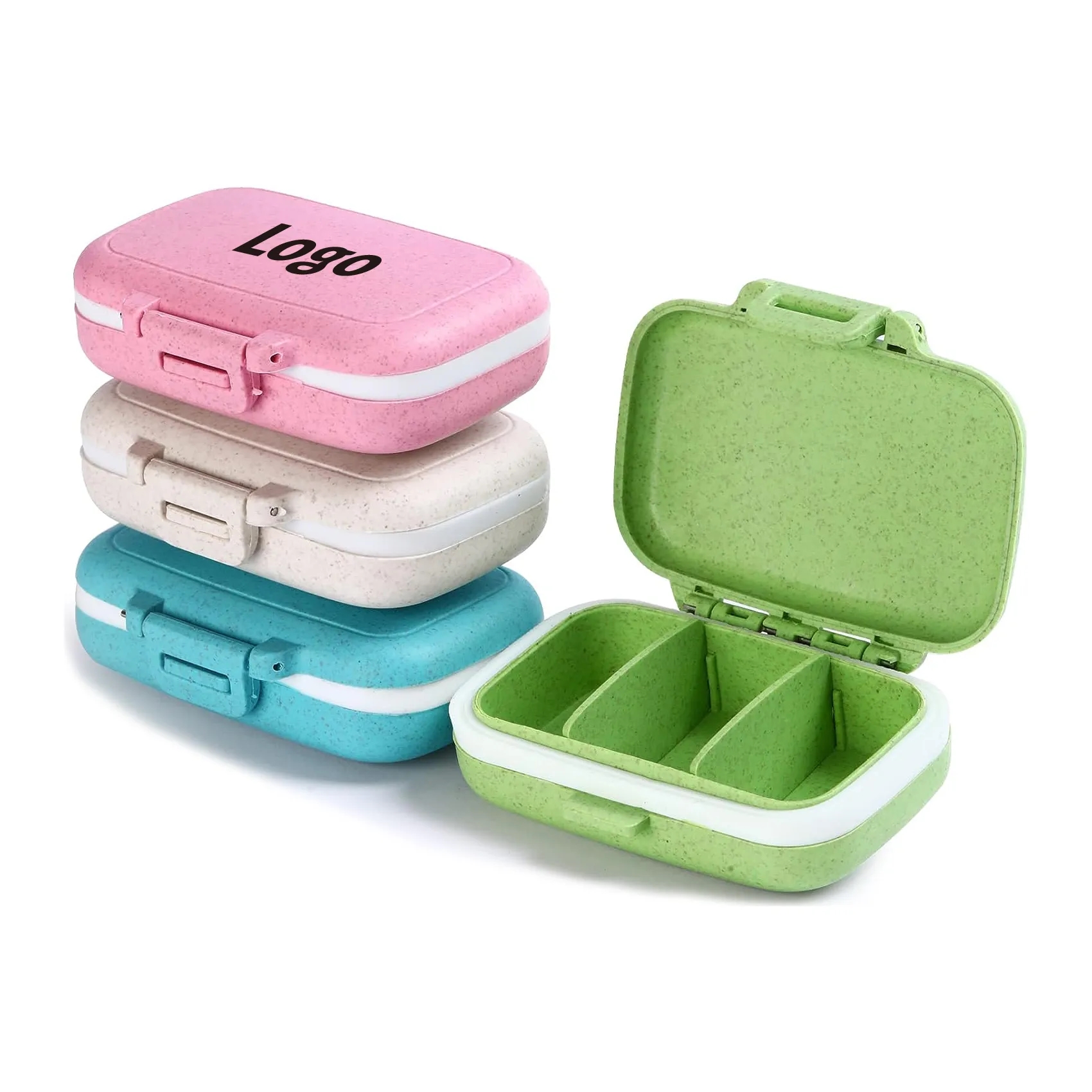 Portable Removable 3-Compartment Pill Case Organizer Box	