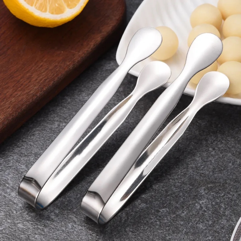 Versatile Stainless Steel Mini Serving Tongs 4.25