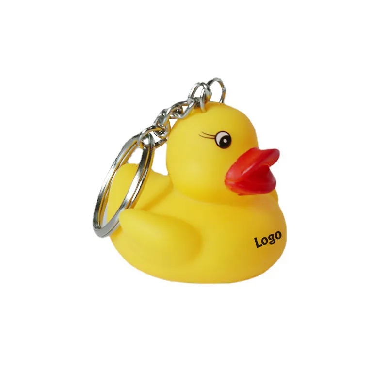 Cartoon Yellow Duck Soft Rubber Keychain & Accessory	