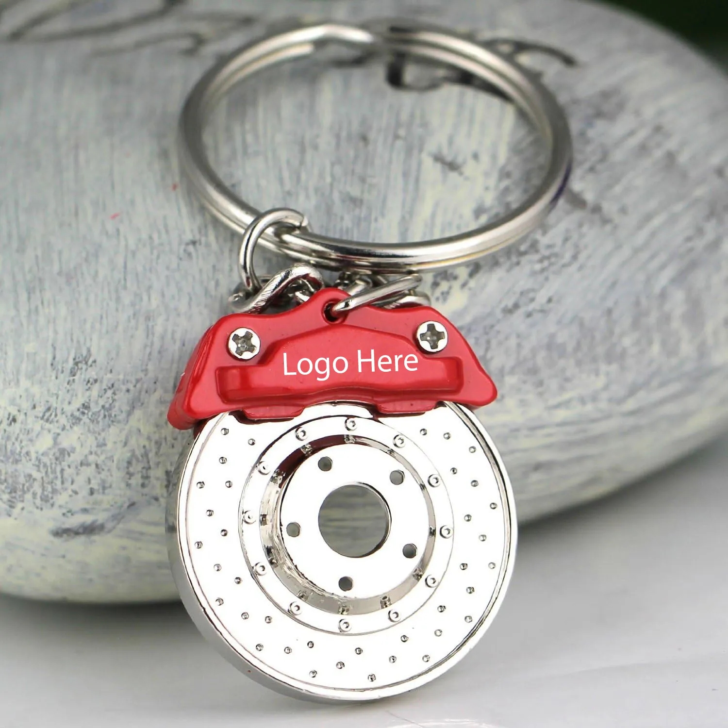 Auto-Inspired Spinning Disc Brake Keychain Accessory	