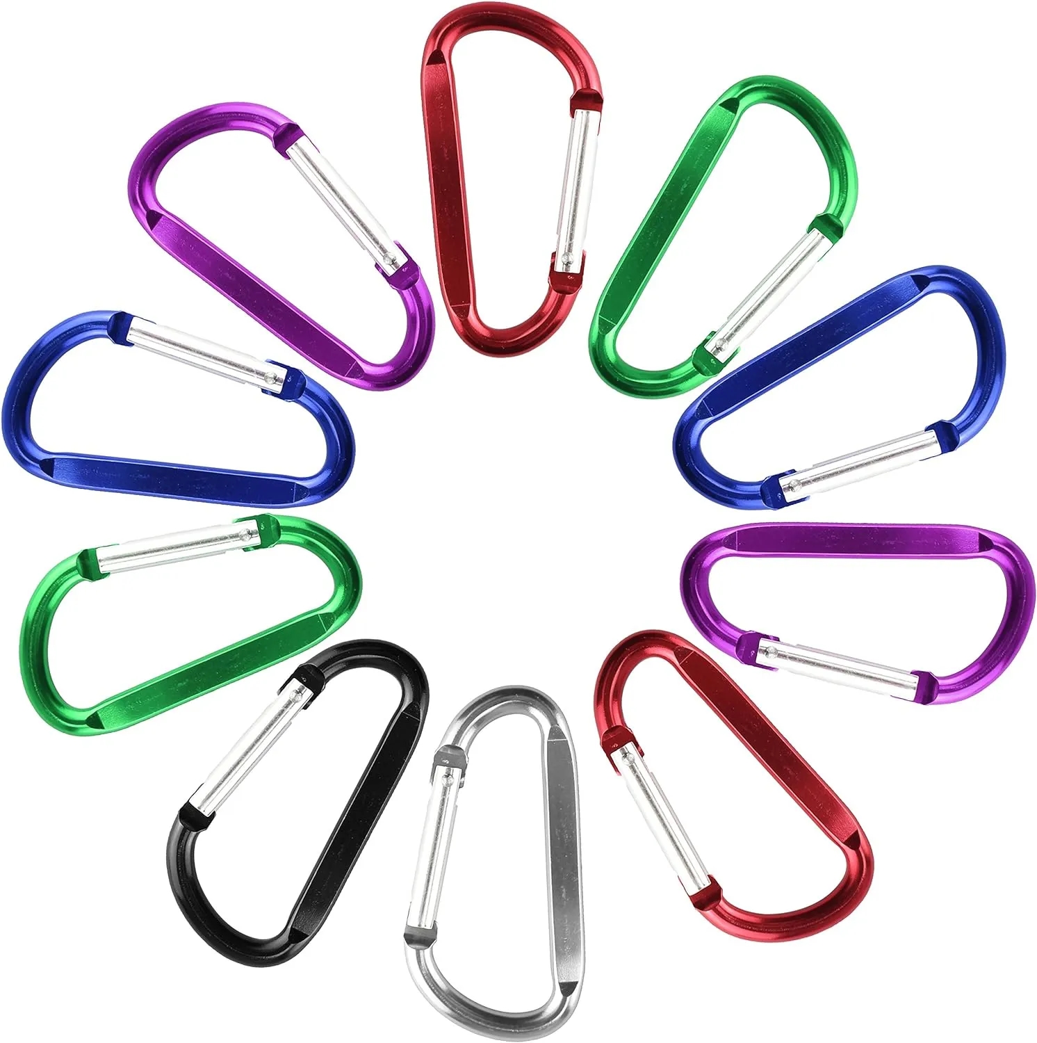 Durable Aluminum D-Shape Carabiner Clip for Outdoor Use	