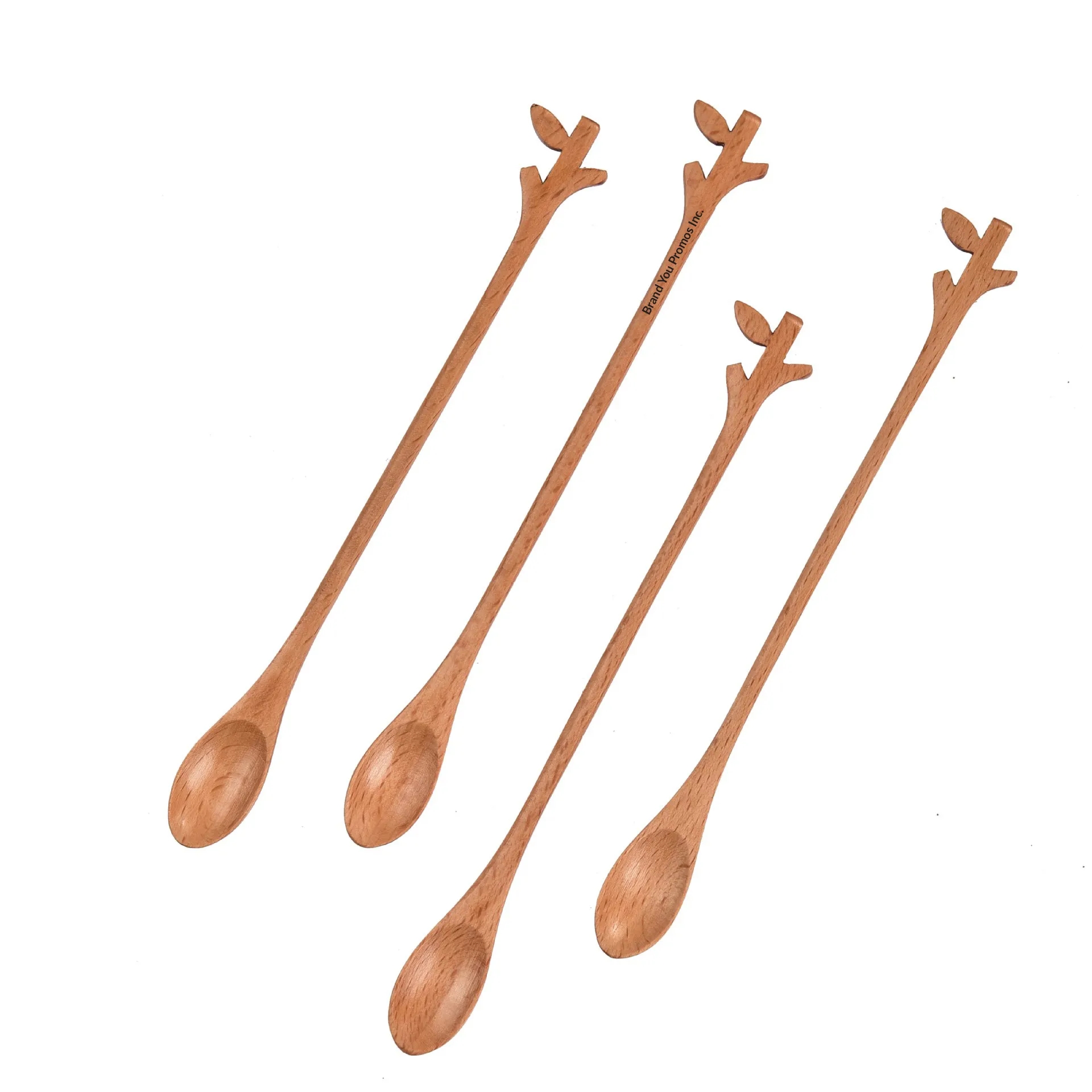 Leaf-Design Wooden Kitchen Spoons for Cooking and Serving	