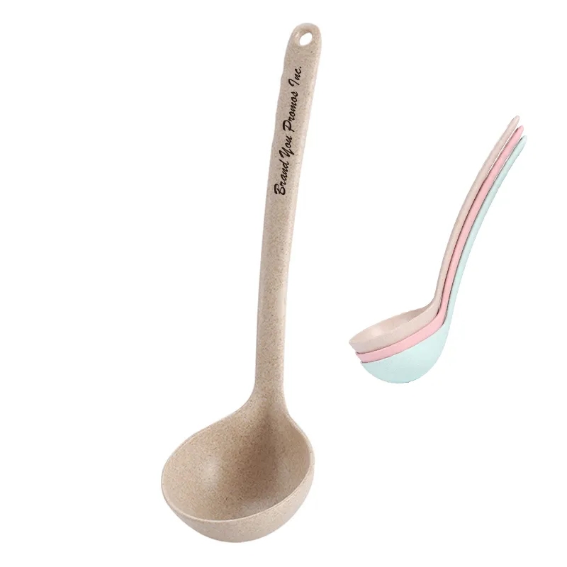 Eco-Friendly Wheat Straw Large Long-Handle Soup Spoon	