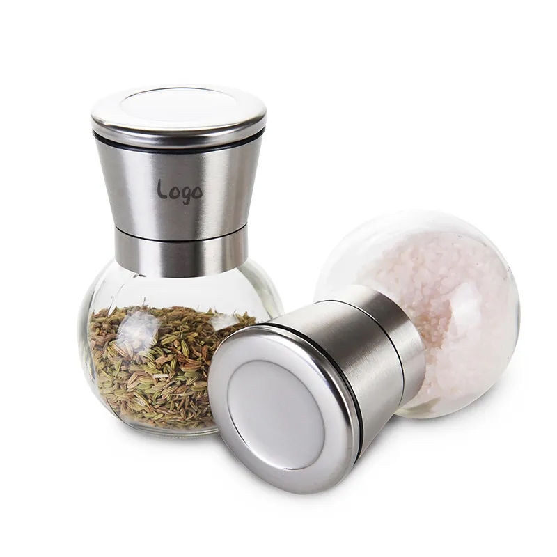 Adjustable Stainless Steel and Glass Spice Grinder	