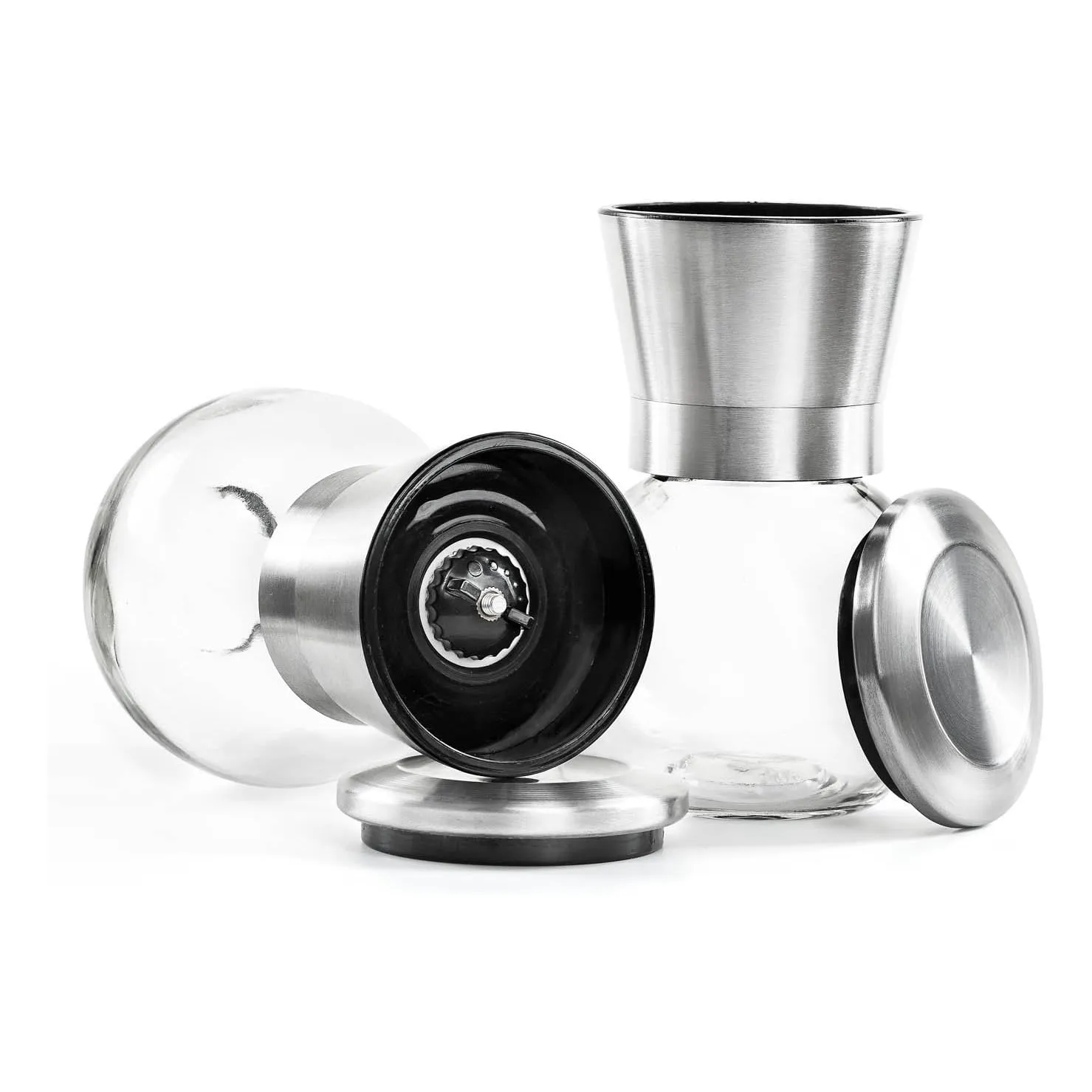 Adjustable Stainless Steel and Glass Spice Grinder	