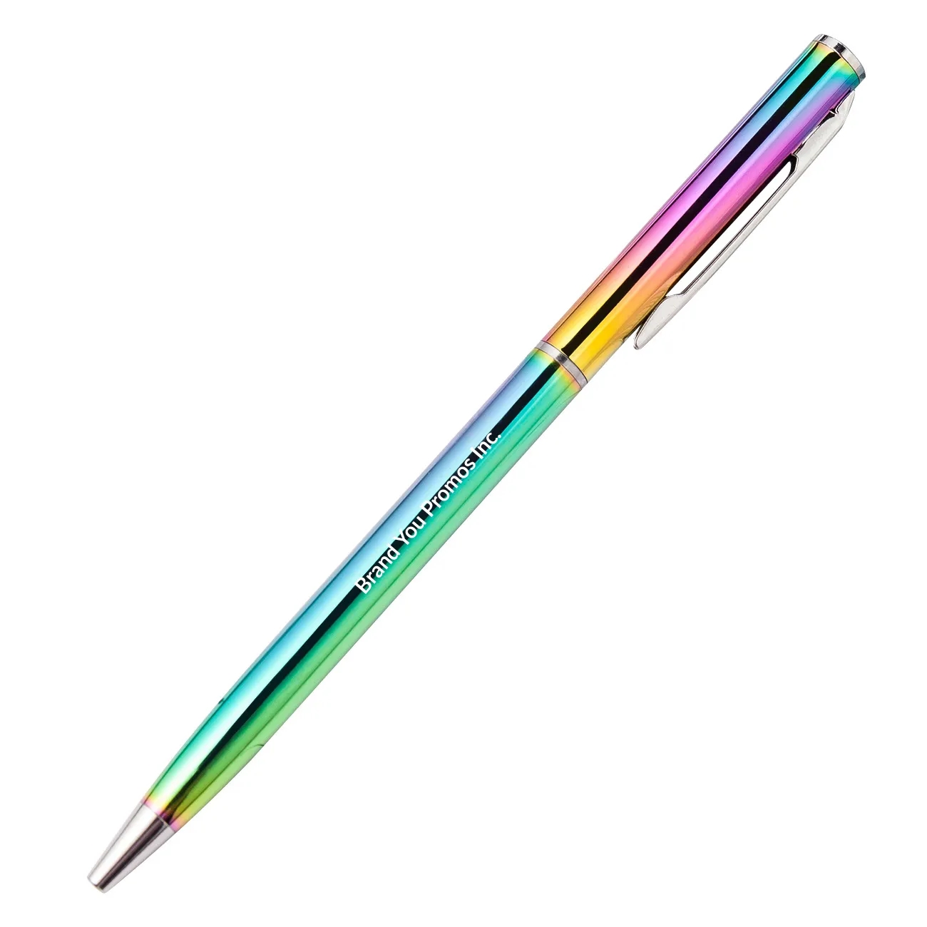 Gradient Color Metal Signature Ballpoint Pen w/ Clip Cap	