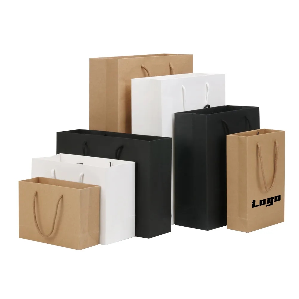 Custom Luxury Thick White Card Paper Promotional Bags	