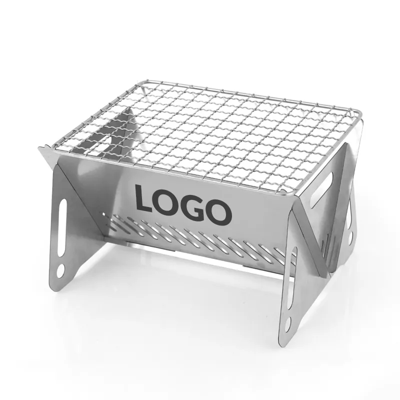 Stainless Foldable BBQ Grill & Camp Fire Pit	