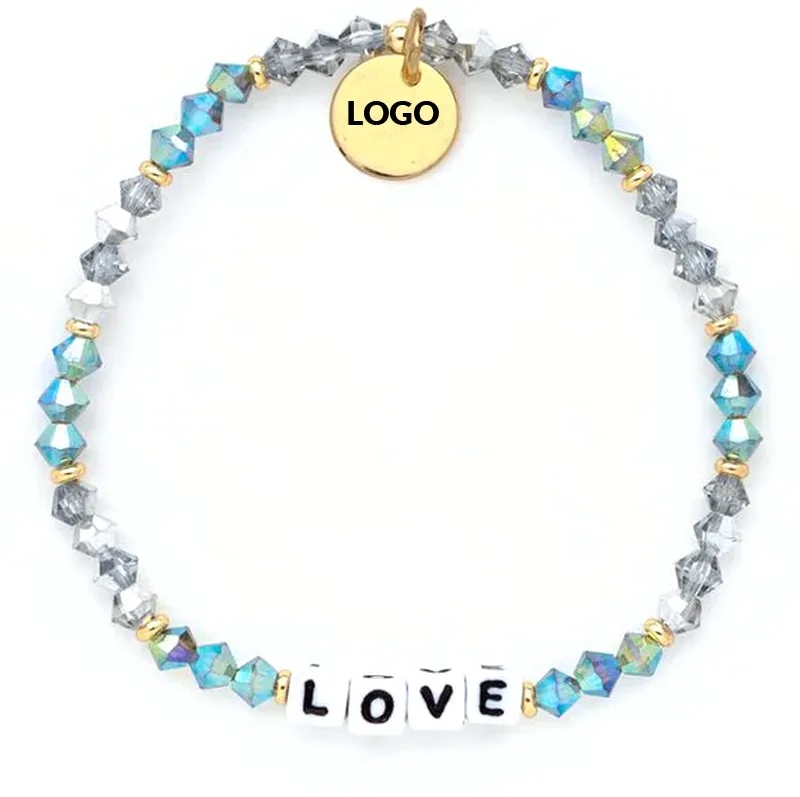 Transparent Crystal Colorful Bead Bracelet - Handcrafted	