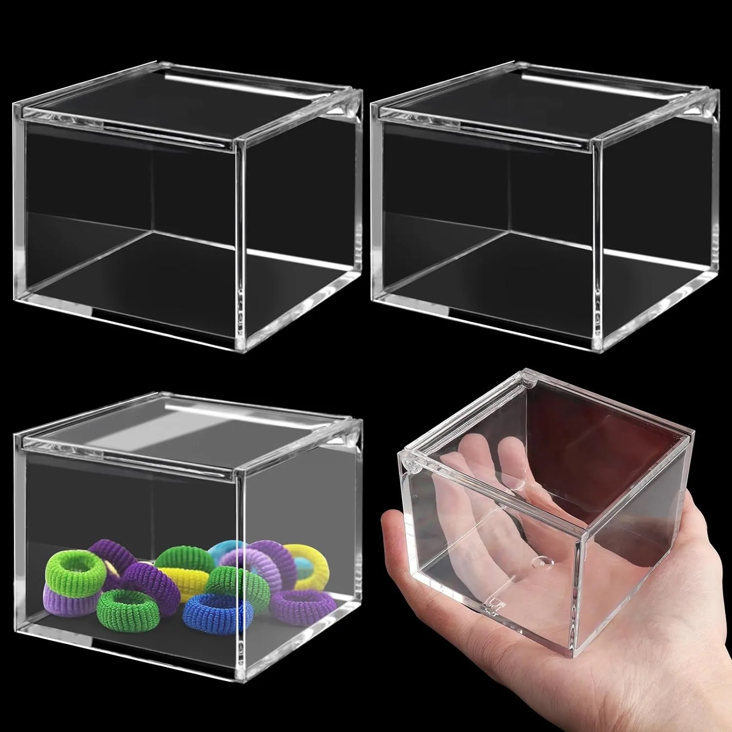 Mini Square Clear Acrylic Display Box with Lid - 3.15