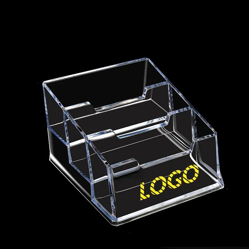 Clear Acrylic 3-Tier Business Card Holder Stand	