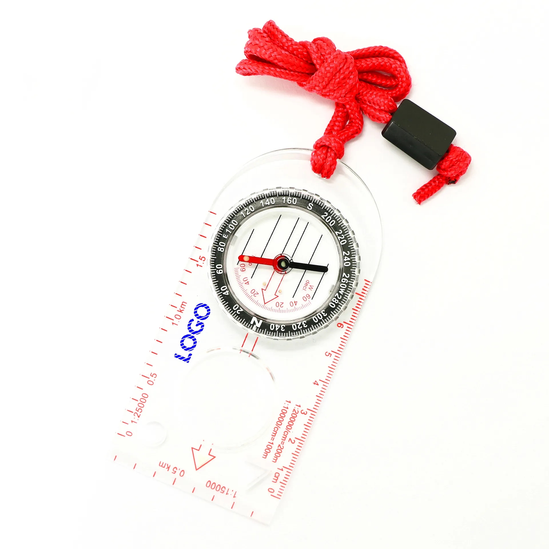 Precision Outdoor Map Compass w/ Scale, Magnifier & Lanyard	