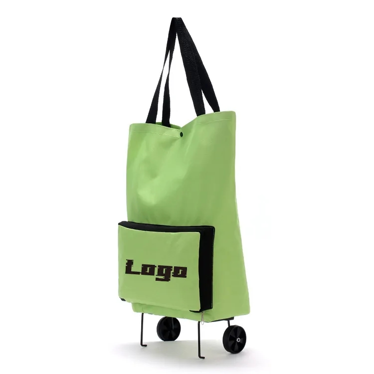 Foldable Shopping Trolley Cart with Retractable Pull Rod	