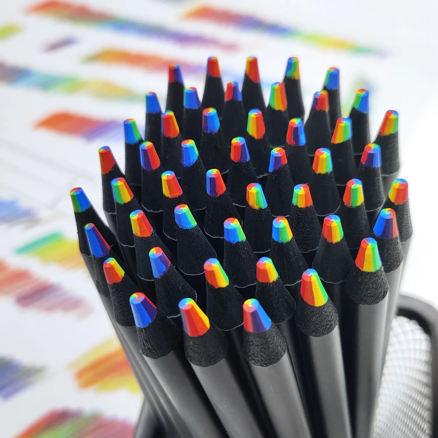 7-in-1 Colored Wood Rainbow Pencil for Creative Artwork	