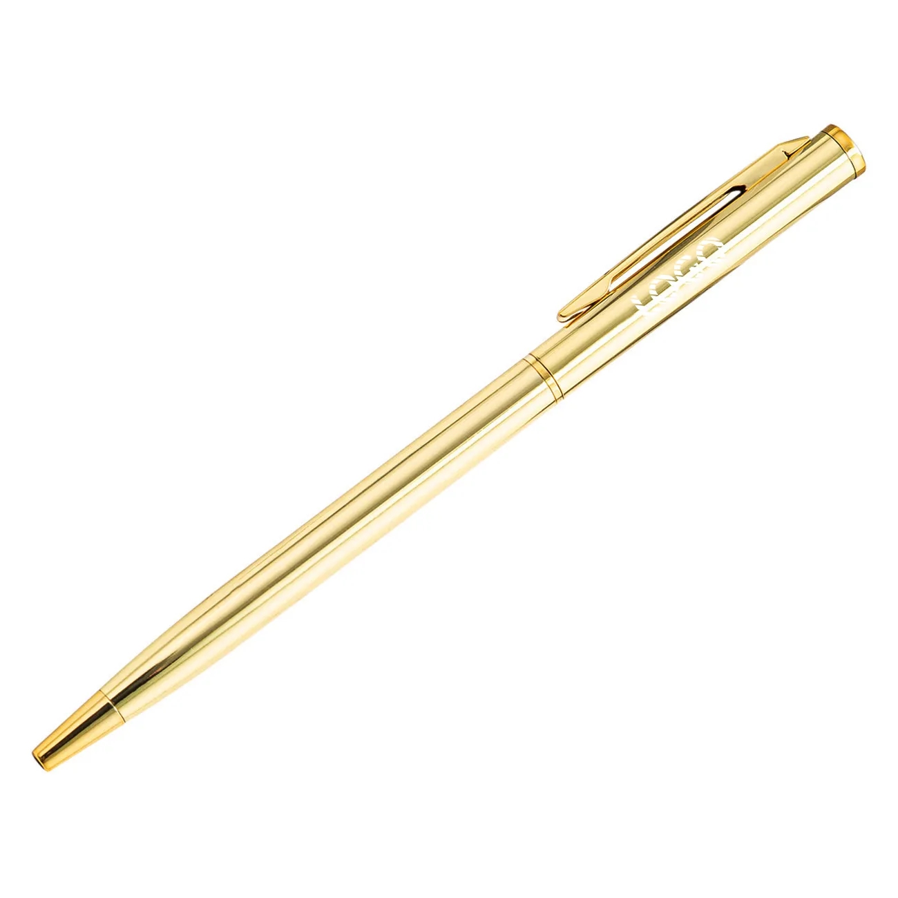 Minimalist Electroplated Metal Ballpoint Pen with Clip	