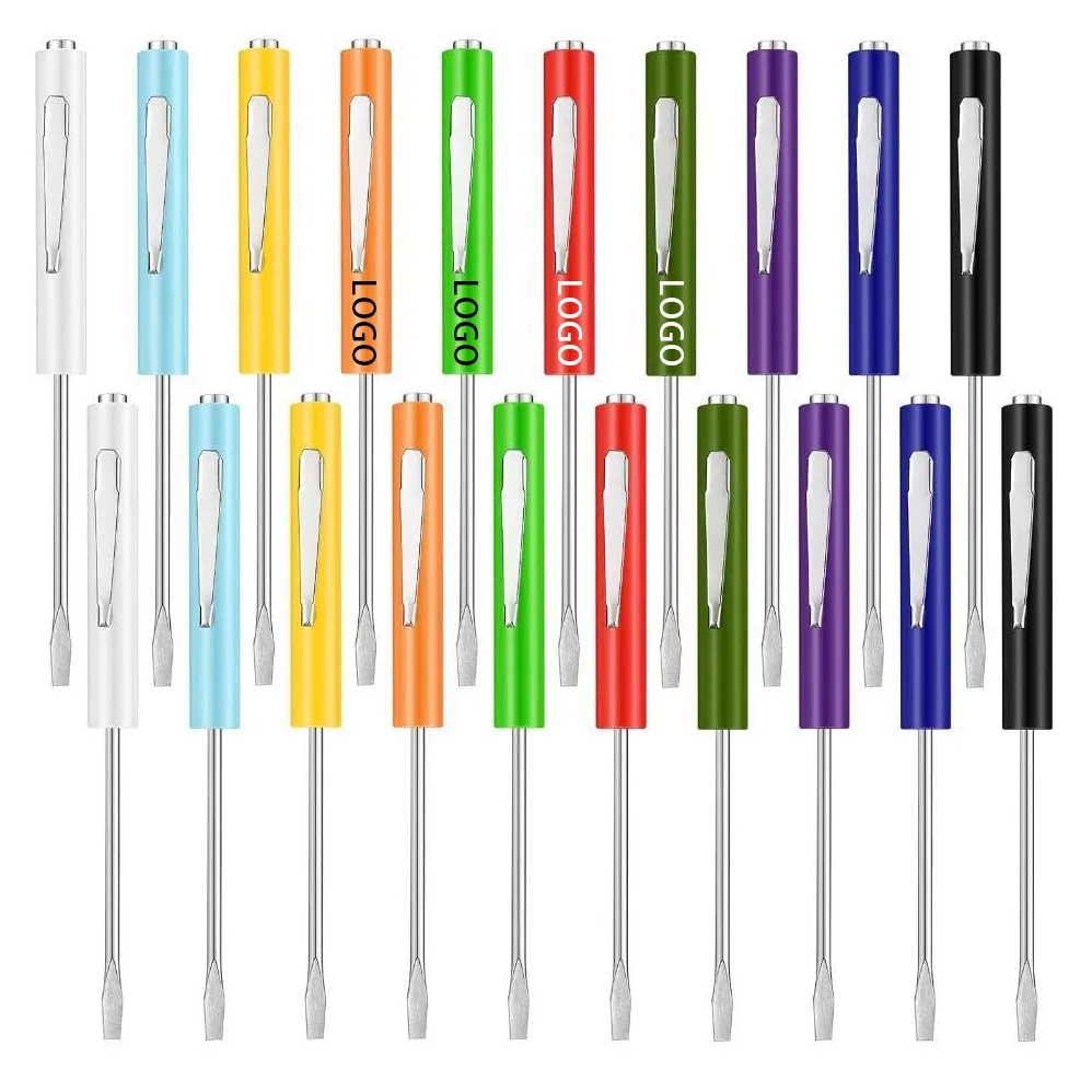 Dual Tip Magnetic Pocket Screwdriver with Clip