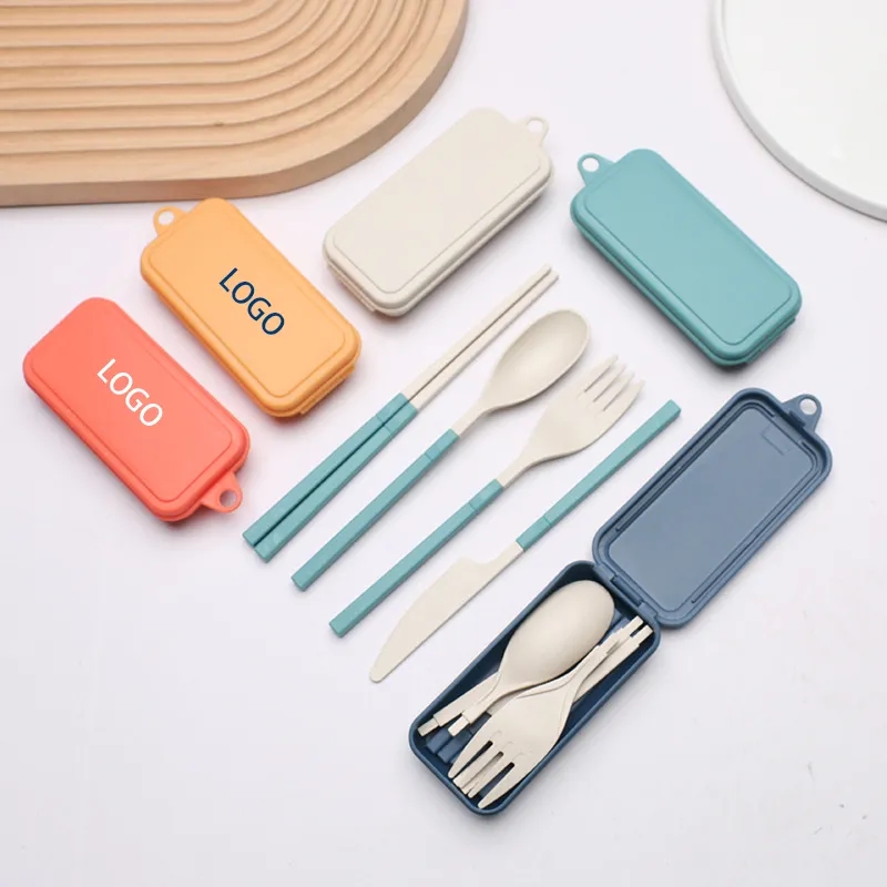 Eco-Friendly Wheat Straw Portable Travel Utensil Set