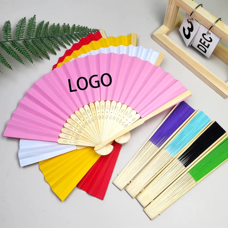 Full-Color Folding Bamboo Paper Hand Fan