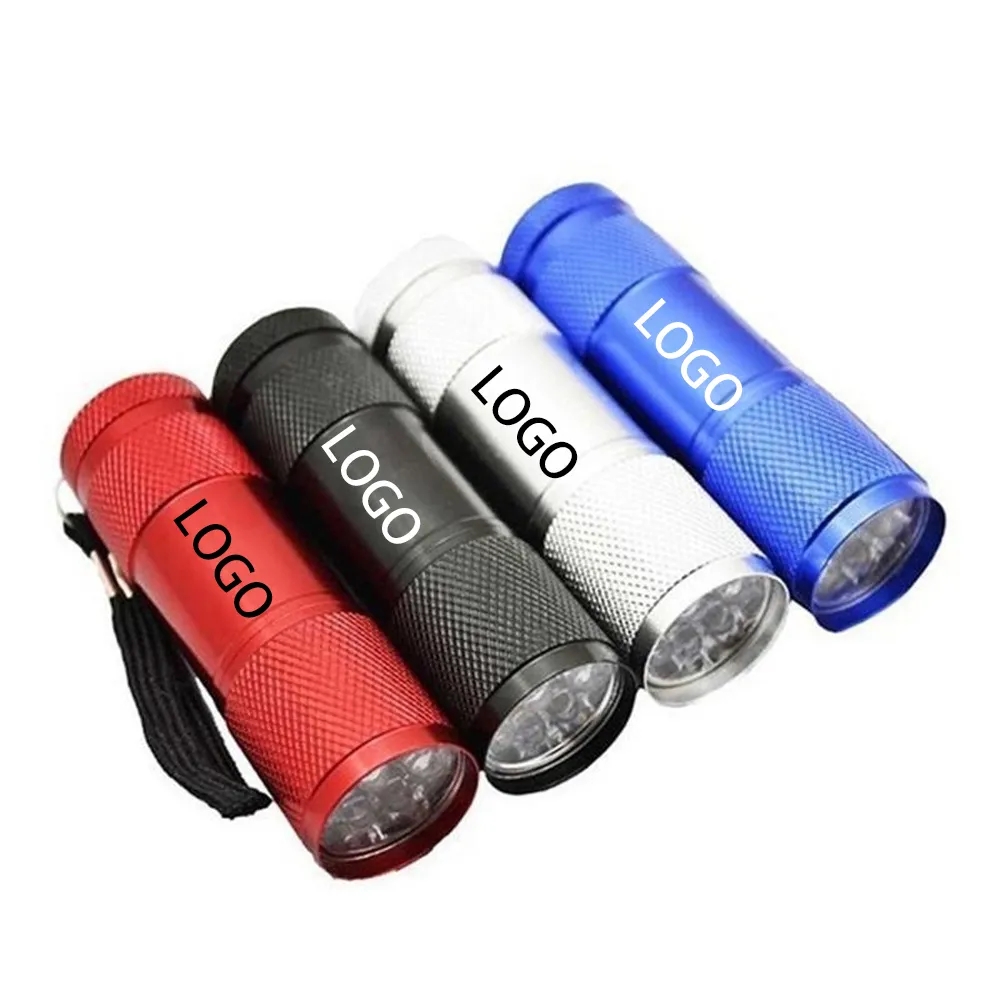 Aluminum Mini 9 LED Flashlight with Lanyard