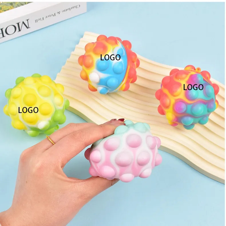 2.76 Inch Food-Safe Silicone Fidget Toy Popit Ball