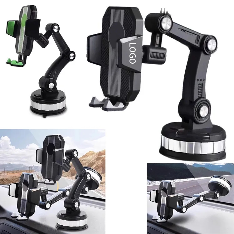 2-in-1 Car Phone Holder Mount for Windshield & Dashboard