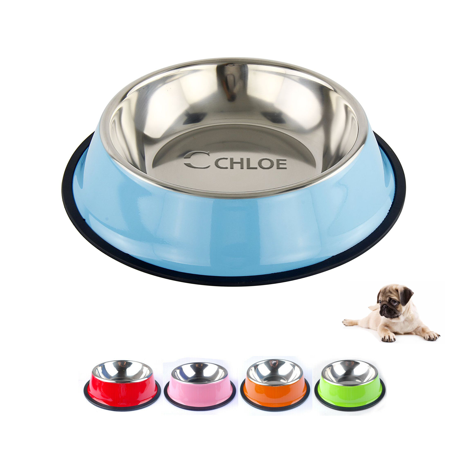 46oz Stackable Stainless Steel Pet Food Bowl 1